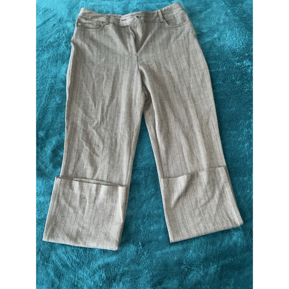 Rafaella Women's Size 10 Brown Striped Pants Work Trousers - Picture 10 of 11